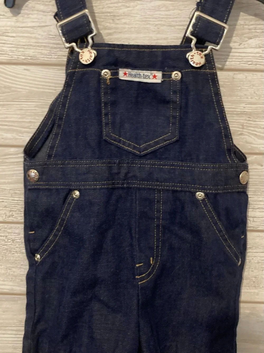 Vintage Health-tex Dark Blue Denim Overalls Quality Everyday Wear Boy Size 2T